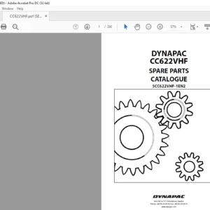 Dynapac CC622VHF Spare Parts Catalogue SCC622VHF-1EN2 - PDF DOWNLOAD