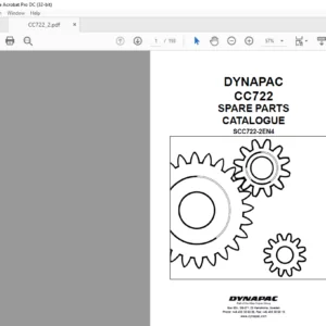 Dynapac CC722 Spare Parts Catalogue SCC722-2EN4 - PDF DOWNLOAD