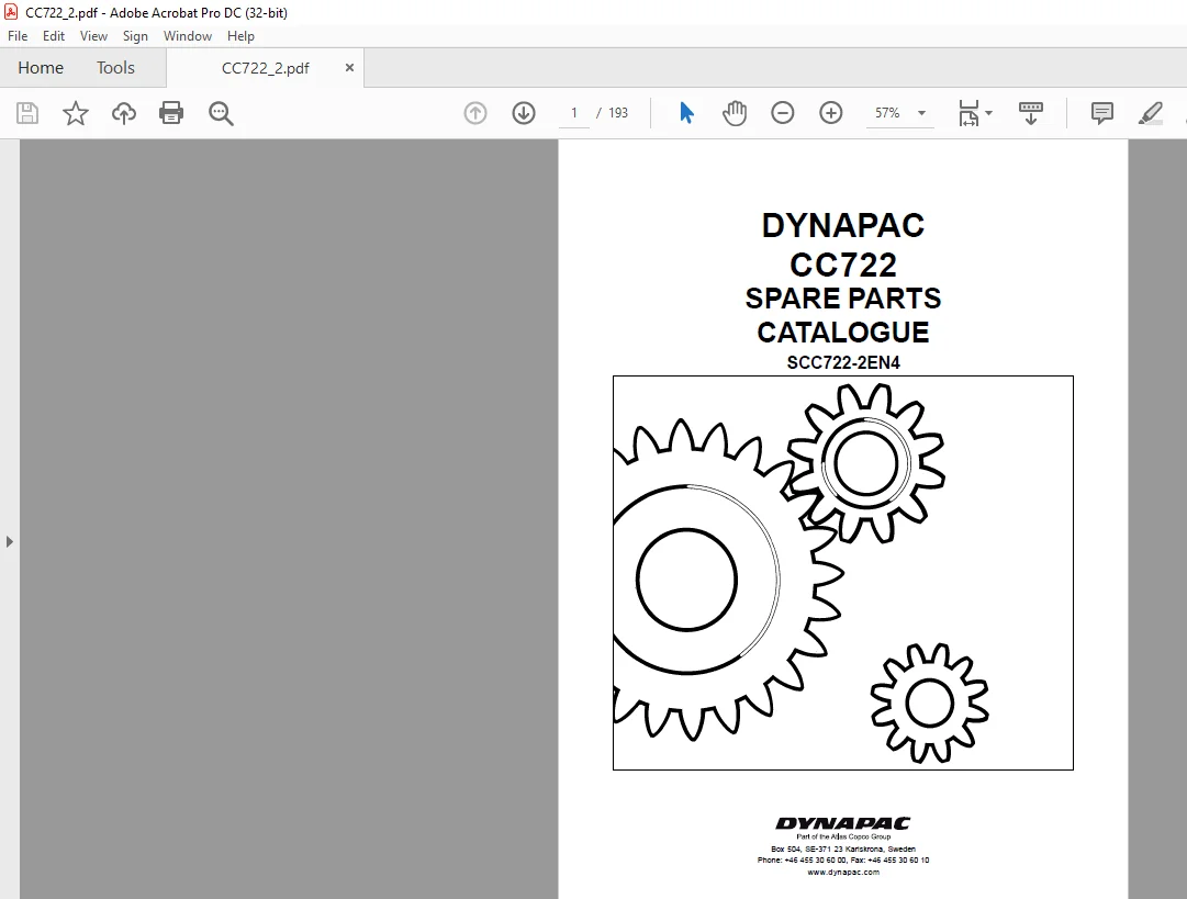 Dynapac CC722 Spare Parts Catalogue SCC722-2EN4 - PDF DOWNLOAD - Image 2