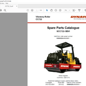 Dynapac CC722 Spare Parts Catalogue SCC722-3EN1 - PDF DOWNLOAD