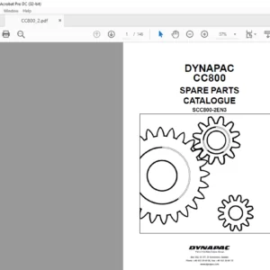 Dynapac CC800 Spare Parts Catalogue SCC800-2EN3 - PDF DOWNLOAD