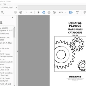 Dynapac Cold Planer PL2000S Spare Parts Catalogue Manual - PDF DOWNLOAD