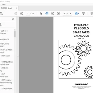 Dynapac Option weight PL2000LS Spare Parts Catalogue Manual