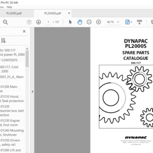 Dynapac PL2000S Spare Parts Catalogue Manual - PDF DOWNLOAD