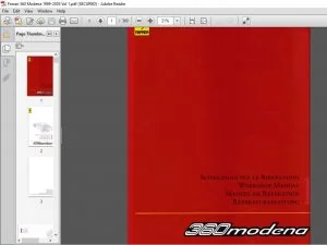 Ferrari 360 Modena Workshop Manual Volume 1 - PDF DOWNLOAD