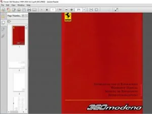 Ferrari 360 Modena Workshop Manual Volume 2 - PDF DOWNLOAD