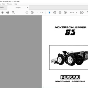 Ferrari 85 Ackerschlepper Parts Manual - PDF DOWNLOAD