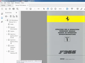 Ferrari F355 Workshop Manual Volume 1 - PDF DOWNLOAD