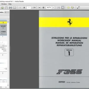 Ferrari F355 Workshop Manual Volume 1 - PDF DOWNLOAD
