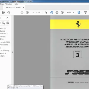 Ferrari F355 Workshop Manual Volume 3 - PDF DOWNLOAD