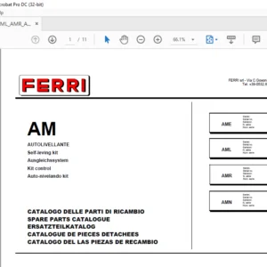 Ferri AME AML AMR AMN Self-Leving kit Parts Catalogue Manual - PDF DOWNLOAD