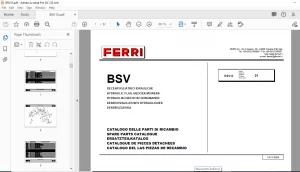 Ferri BSV10 Hydraulic Flail-Hedger Mowers Parts Catalogue Manual - PDF DOWNLOAD