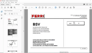 Ferri BSV8 HYDRAULIC FLAIL-HEDGER MOWERS Parts Catalog Manual - PDF DOWNLOAD