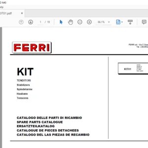 Ferri KIT01 Stabilizers Parts Catalogue Manual - PDF DOWNLOAD