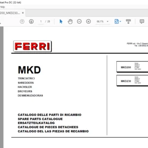 Ferri MKD200 MKD230 SHREDDERS Parts Catalogue Manual - PDF DOWNLOAD