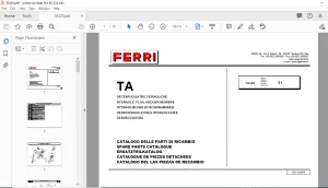 Ferri TA32S Hydraulic Flail-Hedger Mowers Parts Catalogue Manual - PDF DOWNLOAD