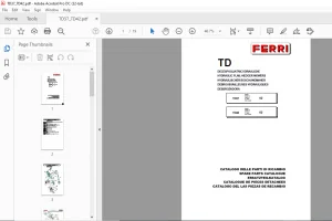 Ferri TD37 TD42 Hydraulic Flail-Hedger Mowers Parts Catalogue Manual - PDF DOWNLOAD