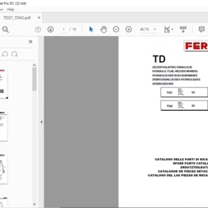 Ferri TD37 TD42 Hydraulic Flail-Hedger Mowers Parts Catalogue Manual - PDF DOWNLOAD