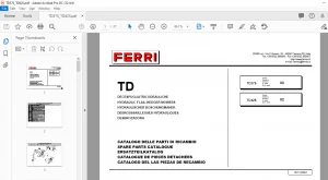 Ferri TD37S TD42S Hydraulic Flail-Hedger Mowers Parts Catalogue Manual - PDF DOWNLOAD