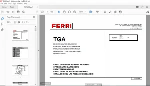 Ferri TGA46S Hydraulic Flail-Hedger Mowers Parts Catalogue Manual - PDF DOWNLOAD