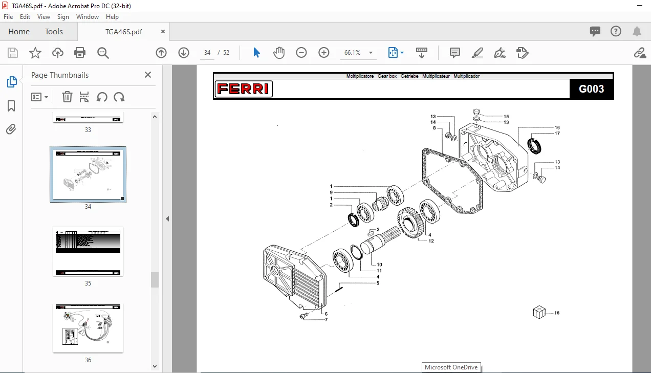 Ferri TGA46S Hydraulic Flail-Hedger Mowers Parts Catalogue Manual - PDF DOWNLOAD - Image 3