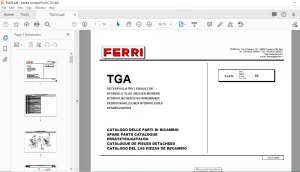 Ferri TGA50 Hydraulic Flail-Hedger Mowers Parts Catalogue Manual - PDF DOWNLOAD
