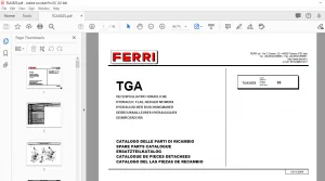 Ferri TGA58ZS Hydraulic Flail-Hedger Mowers Parts Catalogue Manual - PDF DOWNLOAD