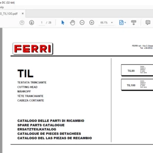 Ferri TIL80 TIL100 Cutting Head Parts Catalogue Manual - PDF DOWNLOAD