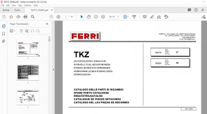 Ferri TKZ70 TKZ80 Hydraulic Flail-Hedger Mowers Parts Catalogue Manual - PDF DOWNLOAD