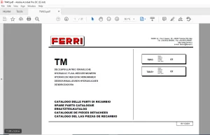 Ferri TM45 TM45+ Hydraulic Flail-Hedger Mowers Parts Catalogue Manual - PDF DOWNLOAD