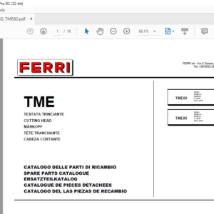 Ferri TME60 TME80 Cutting Head Parts Catalogue Manual - PDF DOWNLOAD