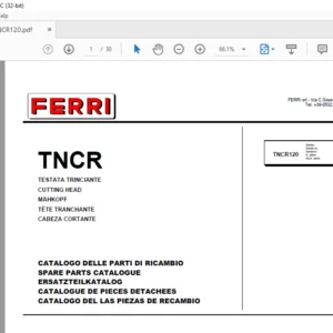 Ferri TNCR120 Cutting Head Parts Catalogue Manual - PDF DOWNLOAD