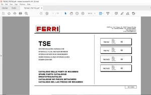 Ferri TSE58Z TSE70Z TSE58ZE TSE70ZE Hydraulic Flail-Hedger Mowers Parts Manual - PDF DOWNLOAD