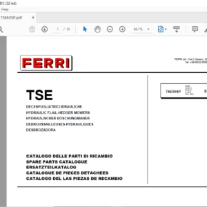 Ferri TSE60SP Hydraulic Flail-Hedger Mowers Parts Manual - PDF DOWNLOAD