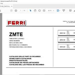 Ferri ZMTE160 ZMTE180 ZMTE200 Parts Catalogue Manual - PDF DOWNLOAD