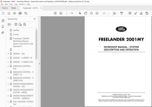 Freelander 2001MY Workshop Manual System Description and Operation - PDF DOWNLOAD