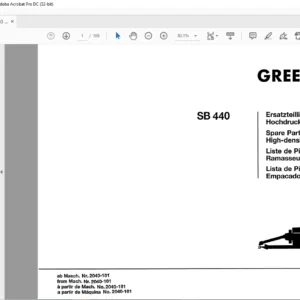 GREENLAND SB 440 SPARE PARTS LIST MANUAL - PDF DOWNLOAD