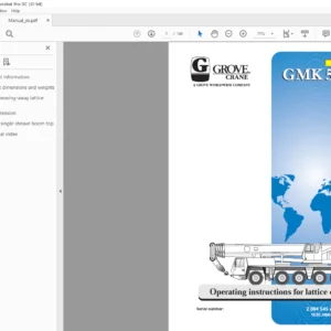 Grove Crane GMK 5100 Operating Instructions Lattice Extension Manual - PDF DOWNLOAD