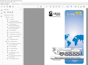 Grove Crane GMK 5100 Operating Instructions Manual Part 1 (Carrier) - PDF DOWNLOAD