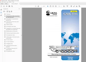 Grove Crane GMK 5180 Operating Instructions Manual Part 1 (Carrier) - PDF DOWNLOAD