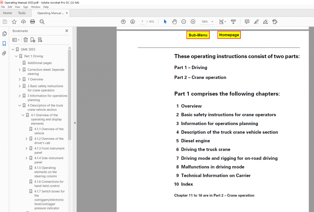 Grove Gmk 3055 Operating Instruction Manual Part 1 (driving) - Pdf 