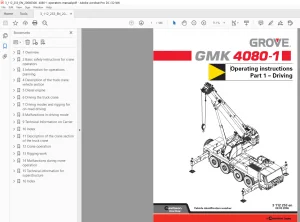 Grove GMK 4080-1 Operating Instructions Manual Part 1 (Driving) - PDF DOWNLOAD