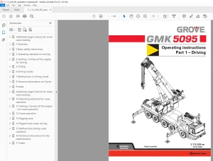 Grove GMK 5095 Operating Instructions Manual Part 1 (Driving) - PDF DOWNLOAD