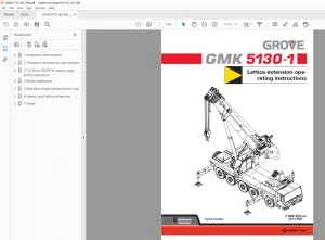 Grove GMK 5130-1 Operating Instructions Lattice Extension Manual - PDF DOWNLOAD