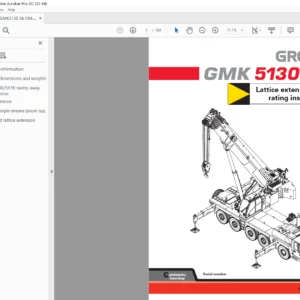 Grove GMK 5130-1 Operating Instructions Lattice Extension Manual - PDF DOWNLOAD
