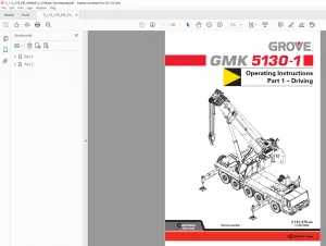 Grove GMK 5130-1 Operating Instructions Manual Part 1 (Driving) - PDF DOWNLOAD