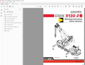 Grove GMK 5130-2 Operating Instructions Lattice Extension Manual - PDF DOWNLOAD