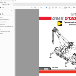 Grove GMK 5130-2 Operating Instructions Lattice Extension Manual - PDF DOWNLOAD