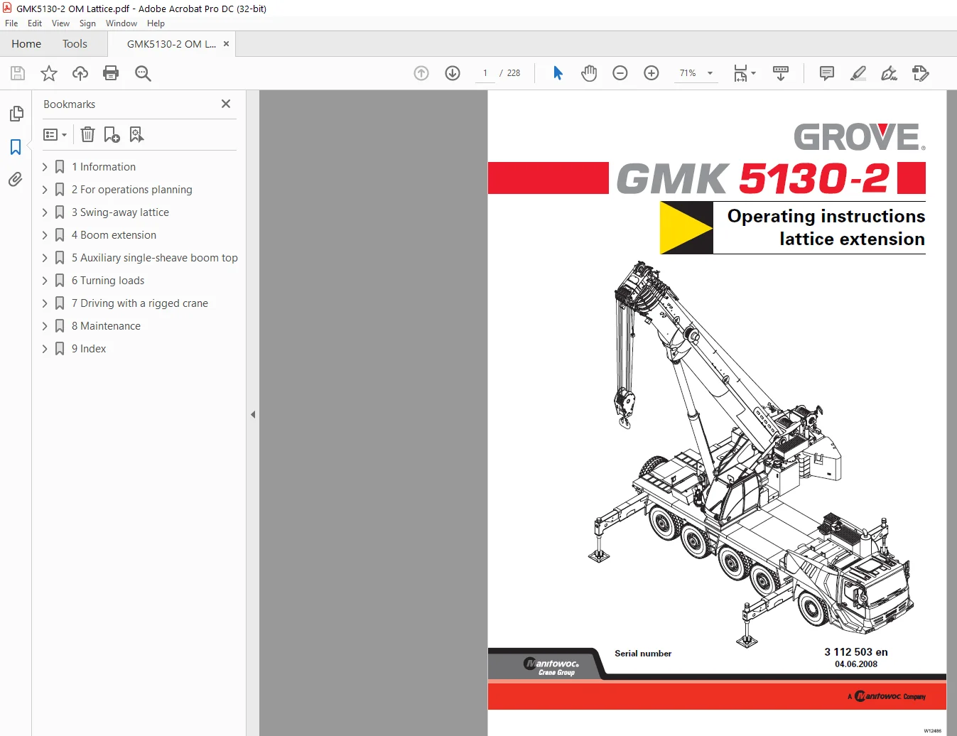 Grove GMK 5130-2 Operating Instructions Lattice Extension Manual - PDF DOWNLOAD - Image 4
