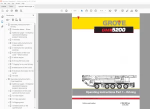 Grove GMK 5200 Operating Instructions Manual Part 1 (Driving) - PDF DOWNLOAD